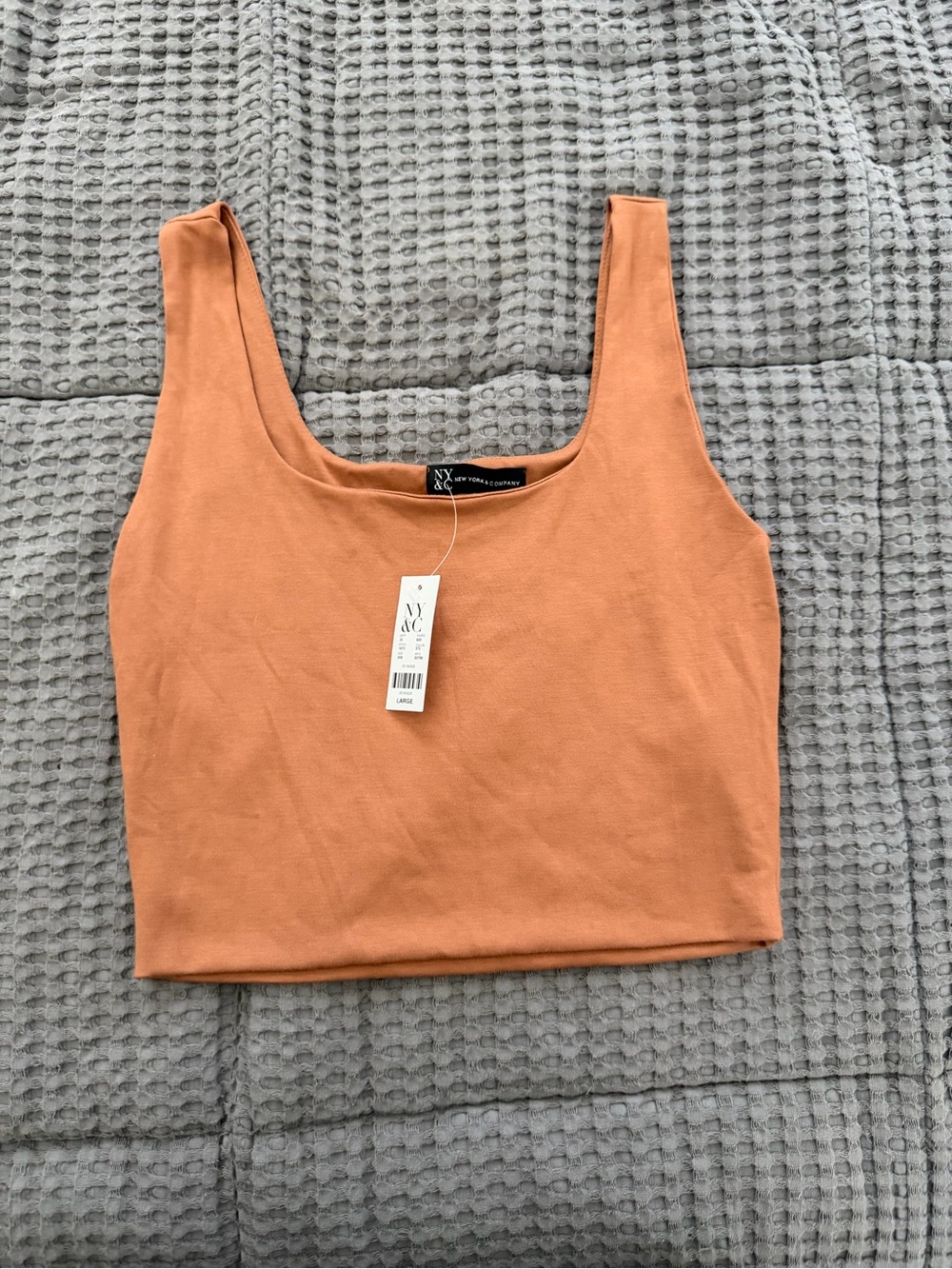 New York & Company Women's Rust Scoop Neck Crop Tank Size Large NWT